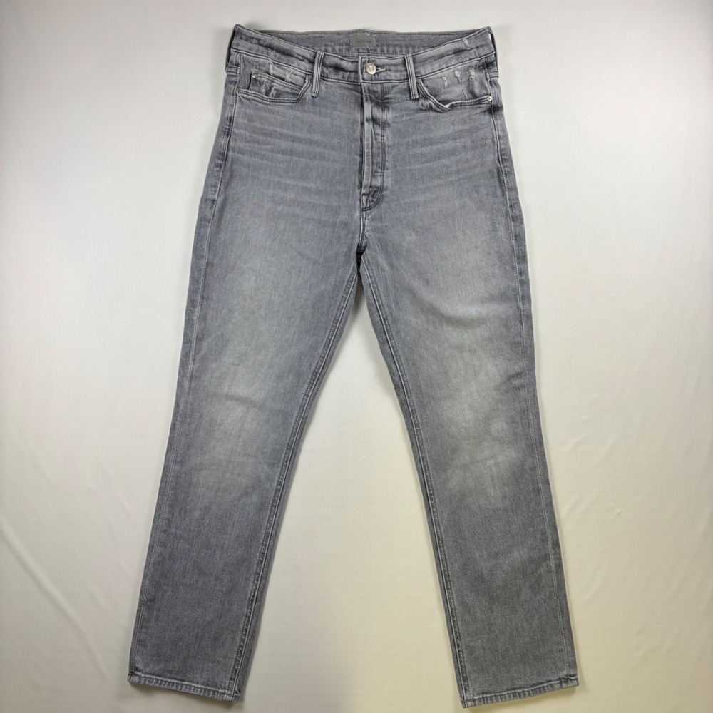 Mother The Button Fly Dazzler Ankle Jeans Grey Shadows In The Grass Size 30